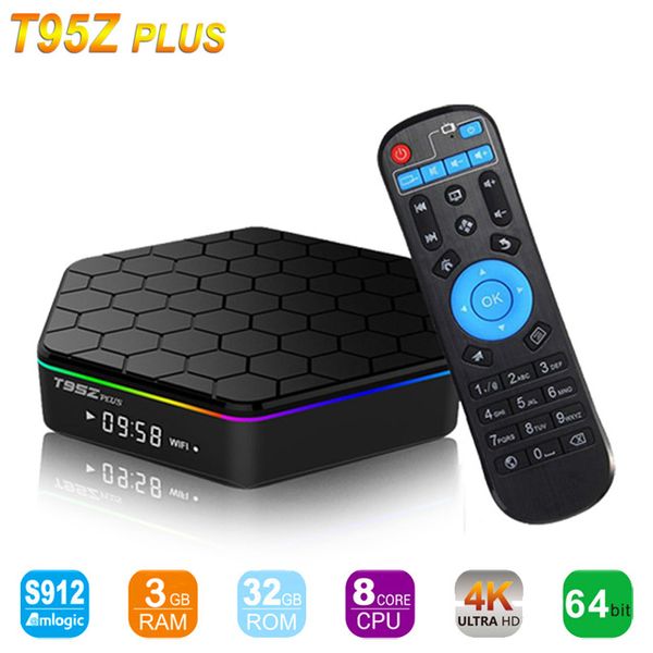 

t95z plus smart tv box amlogic s912 octa core android 7.1 smart tv box 2.4g/5ghz wifi 4k set box