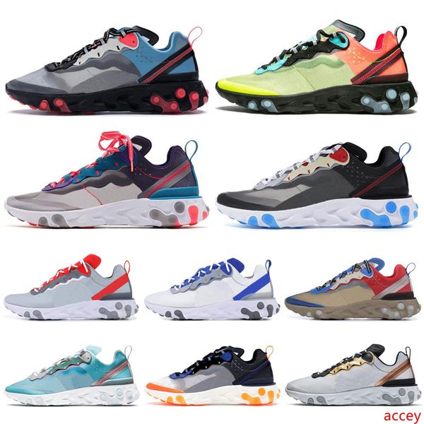 

2019 react element 87 55 мужчины женщины кроссовки антрацит свет кости тройной черный белый красный орбита мода мужские кроссовки спортивные