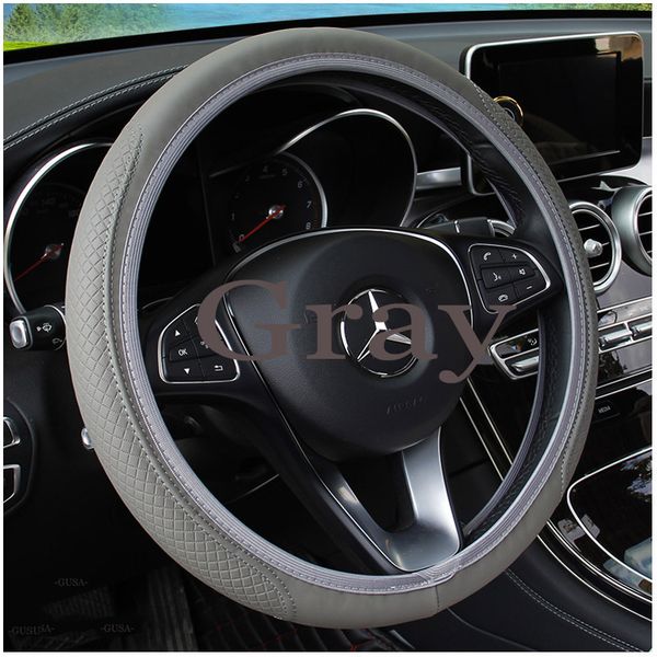 

car steering wheel covers 38cm breathable fiber leather braid on the steering-wheel cover interior accessories