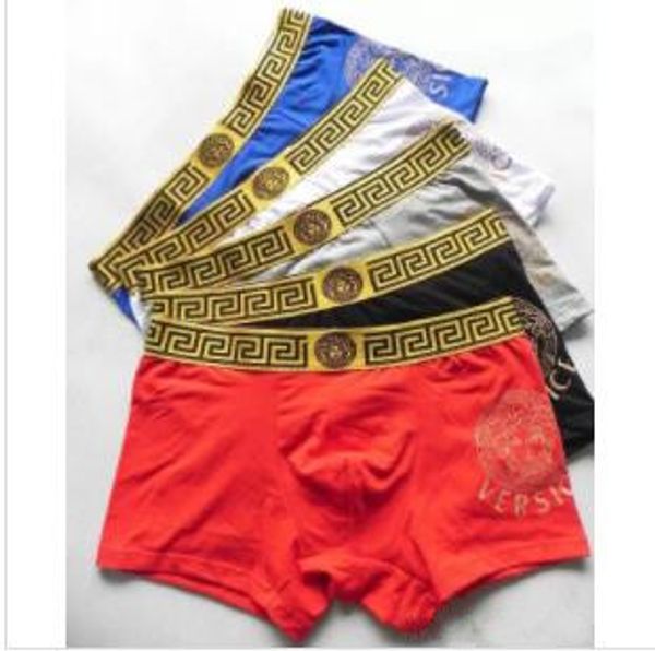 

5pcs/lot men's underwear 5 colors cotton men boxers breathable mens underwear branded boxers logo underwear male boxer, Black;white
