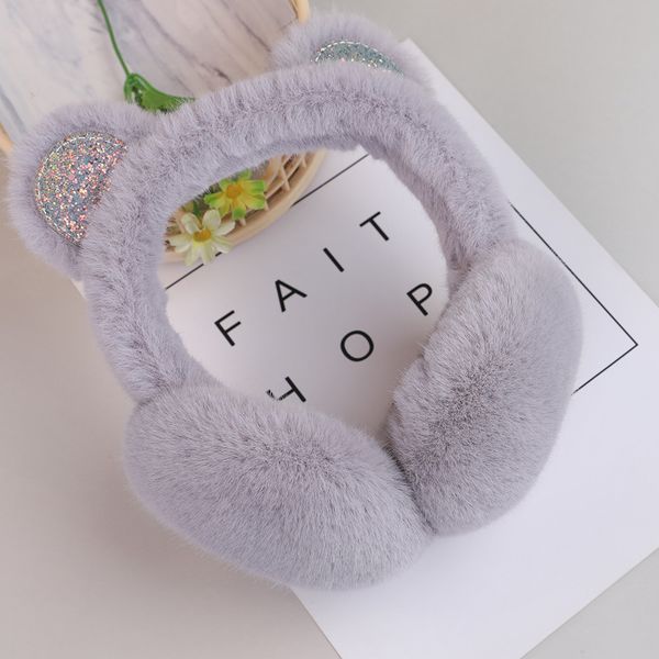 

women girls earmuffs winter warm thick plush fluffy ear muffs, Blue;gray