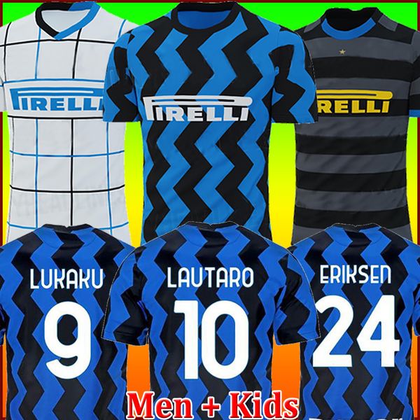 

inter milan soccer jersey eriksen lukaku lautaro alexis 20 21 perisic skriniar godÃ­n football shirt 2020 2021 uniforms men + kids kit, Black;yellow