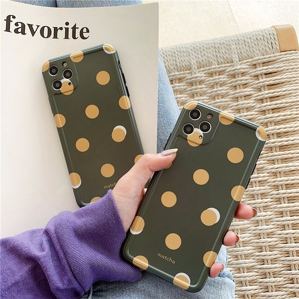 

imd polka dots green spring mobile phone case cover for iphone 11 pro max 7 8 plus x xr