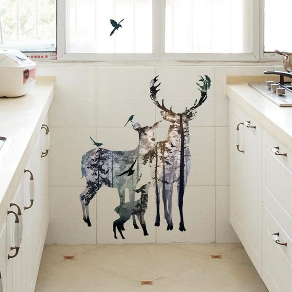 

diy elk print wall stickers living room wall sticker home decor stcikers home decoration accessories room decor stickers