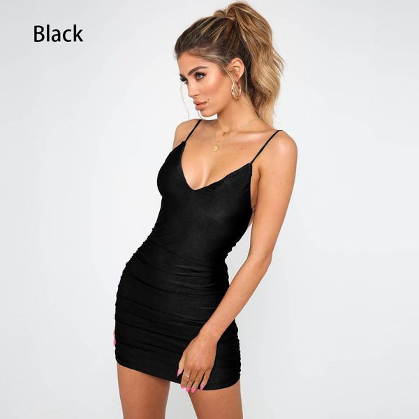 

designer womens summer dresses women brand sleeveless deep v neck nightclub style dress lady tight spaghetti strap mini dress, Black;gray