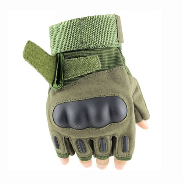

tactical gloves half finger outdoor sports for riding cycling shooting men's anti-skid hard knuckle protection gloves, Black