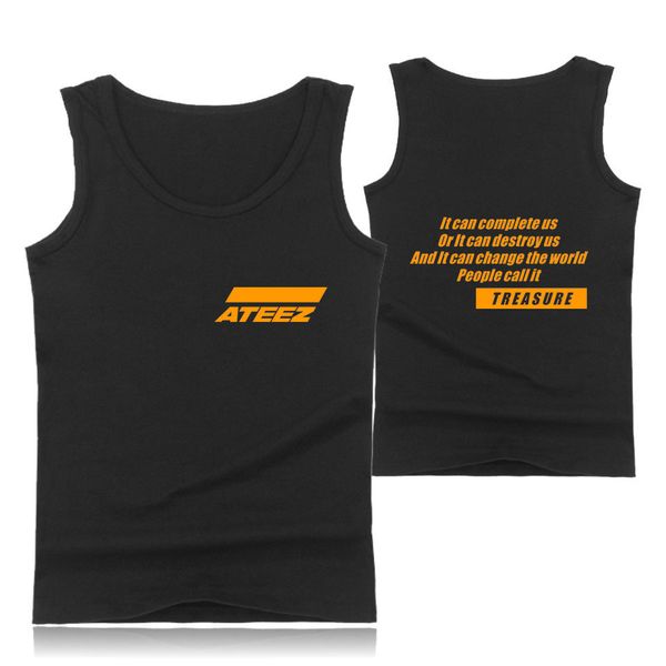 

2019 team event ateez around trend tide card men's style vest male, Black;green