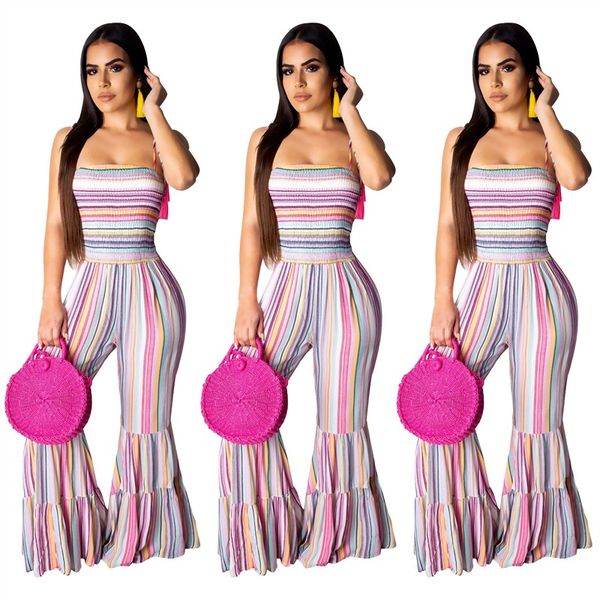 

2020 vintage boho beach jumpsuit women casual off shoulder striped floral leaf printed elegant loose party night playsuit mujer, Black;white