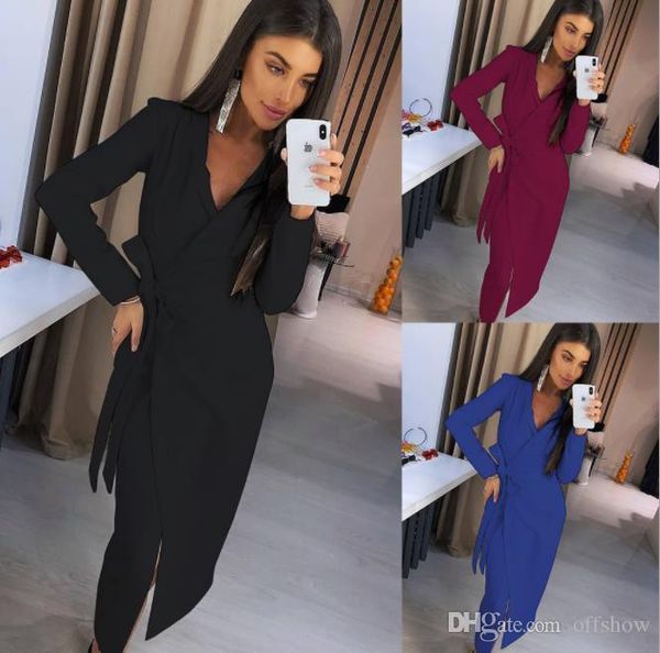 

women pencil dress solid split sashes vestidoes female party dresses, White;black