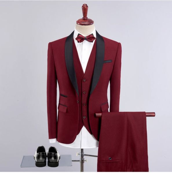 Custom Made Slim Fit Mor Damat smokin Tepe Yaka Bir Düğme Erkekler Wedding Blazer Erkekler İş Parti Takım Elbise (Ceket + Pantolon + Kravat + Yelek)