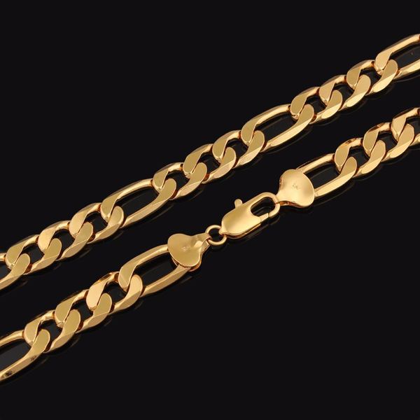 Collana a catena Figaro riempita in oro fine baht tailandese 18 k 22 K 24 K realizzata in CINA - GARANZIA A VITA