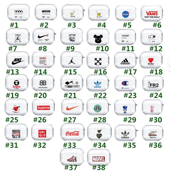 

dhl-earphone cases tpu for airpods pro transparent 38 styles earphone accessories protector wireless charger box soft case