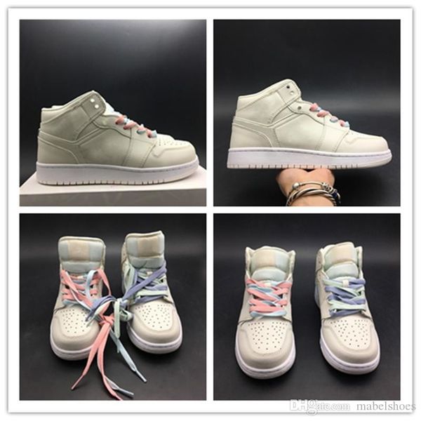 

2019 ret high basketball shoe 1s upper designer ins colorful shoelace women sport sneaker with shoebox