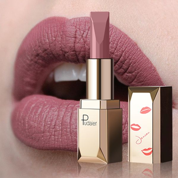 

pudaier matte lipstick waterproof lip makeup 26colors long lasting moisturizer lip tint black pigment rouge a levre mat