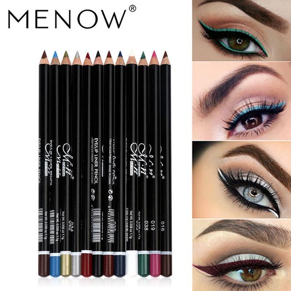 

menow 12 colors eye makeup set eyeliner pencil waterproof beauty eyes liner lip sticks cosmetics eyes maquiagem
