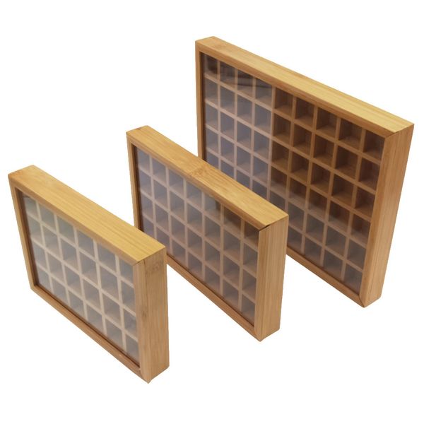 

elegant jewelry display tray showcase necklace bracelets earrings rings organizer constructed of bamboo smooth surface texture, Pink;blue