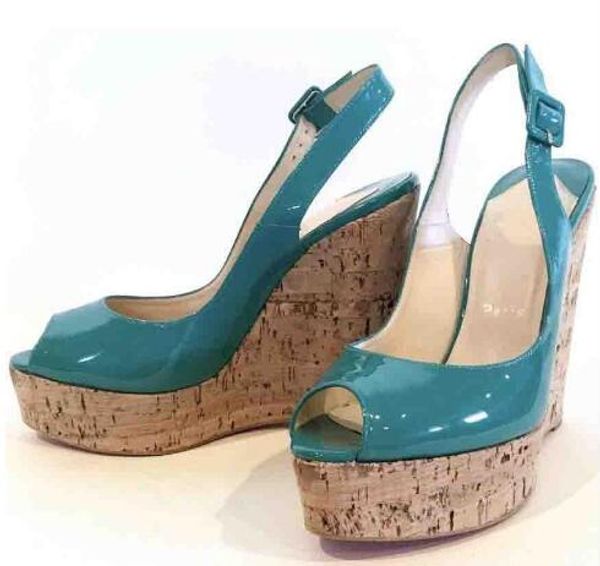 

летней моды класса люкс 120 / 140мм red leather bottom heels женщины высокие каблуки патентный клин обувь женщины на каблуках une plume flam, Black