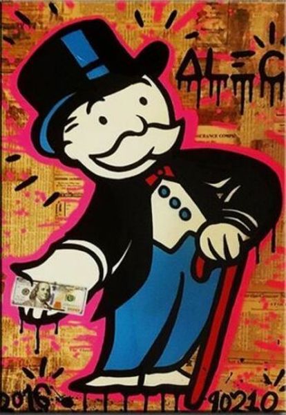 

alec monopoly graffiti art wall decor pride home decor handpainted &hd print oil painting on canvas wall art canvas pictures 200131