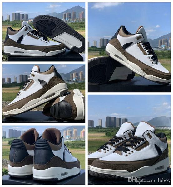 

3 iii og travis scotts cactus jack gray black mens basketball shoes 3s trainers sports sneakers baskets jumpman boys zapatos des chaussures