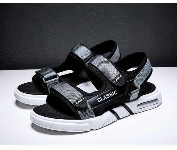 

2019 new summer sandals men's tide korean version of the leisure non-slip trend wild personality vietnamese beach shoes, Black