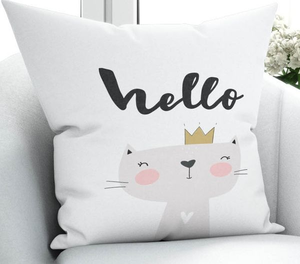 

else gray white cute cat prince 3d print microfiber throw pillow case cushion covers square hidden zipper 45x45cm