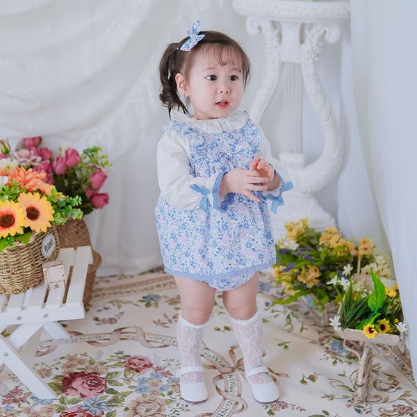 

2020summer новых поступления девочка хлопок мода сладкой рубашки жилет платья panty 3шт девочка платье для партии и свадьбы, Red;yellow