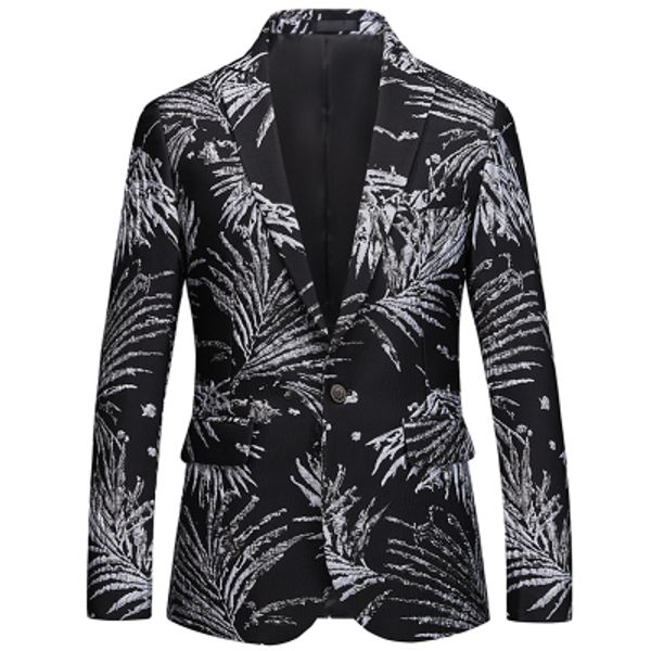

loldeal mens blazer colorful floral printed slim fit casual suit jacket (fashion style, White;black