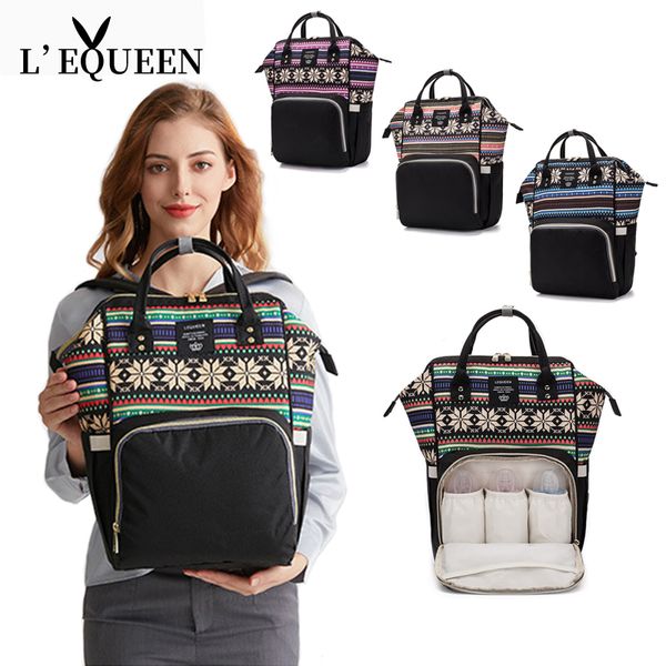 

lequeen diaper bag for mom maternal nappy backpack mother stroller pram baby care nursing organizer changing bags multifunction