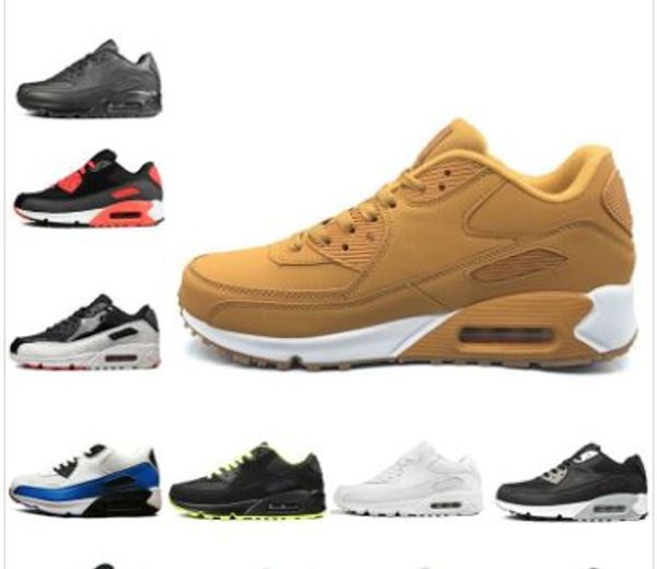 

2019 original classic 90s black white yellow for men women running shoes mens 90 sneakers sports trainer cushion outdoor shoes