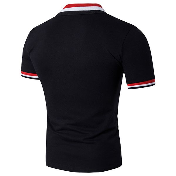 

men \ \ 's stand collar cotton t, White;black