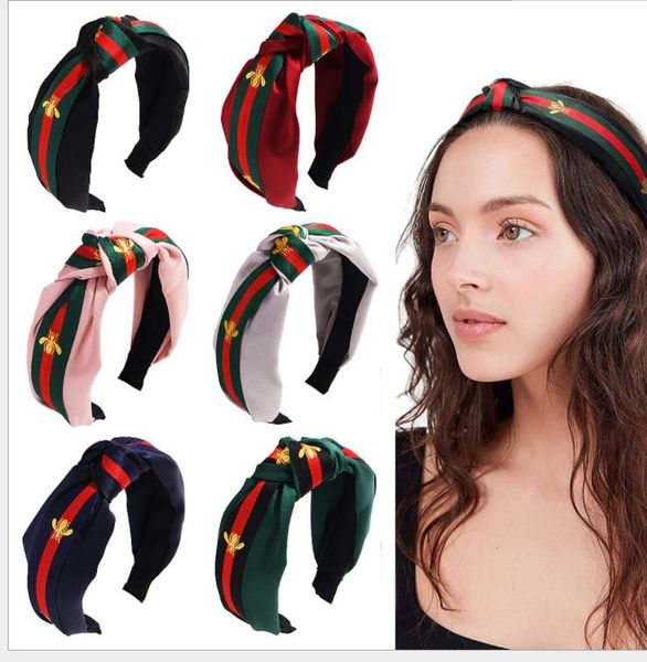 

designer yoga running sports hairband headband for women fashion turban striped hair bands headbands bee pattern print hair accessories, Silver