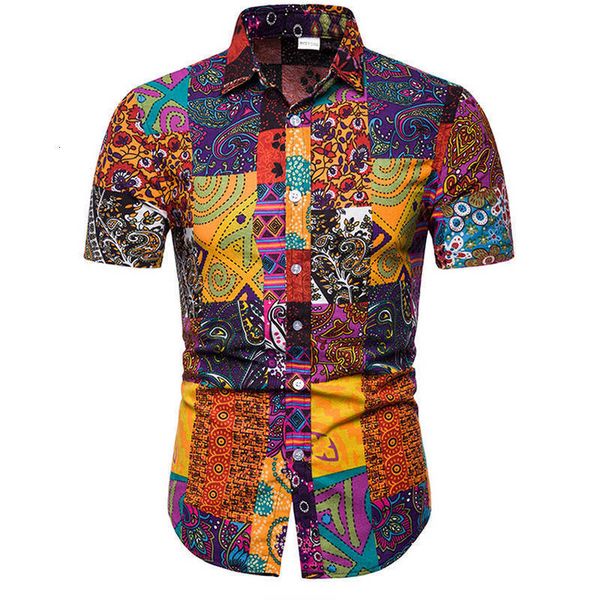 

hawaiian men's shirts, men's leisure shirts, beach shirts with printing, short sleeves, asia size, 5xl, White;black
