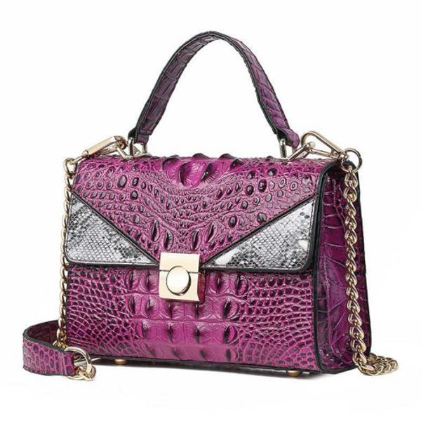 

Luxury Handbag Python Tote Bags Women 2020 Small Designer Lock Crocodile Pattern Leather Shoulder Messenger Bags Chain Bolsa Red M