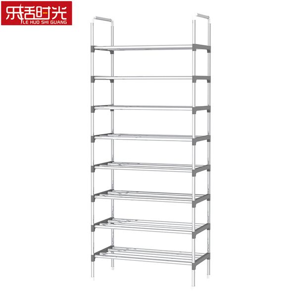 9 Nível sapato Rack ferro com corrimão simples montado Corredor Shoes Shelf Standing Móveis Economia de espaço Shoe Organizer Y200527