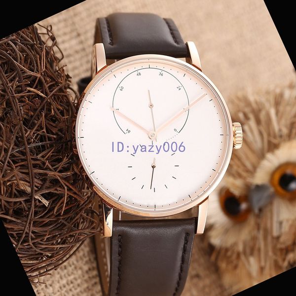 

luxury mens watch business leisure 2813 automatic mechanical wristwatch leather strap 316 stainless steel nomos lambda watch, Slivery;brown