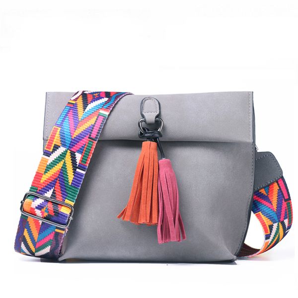 

small women messenger bag with tassel quality leather colorful strap female shoulder bags casual solid ladies' crossbody bag sac