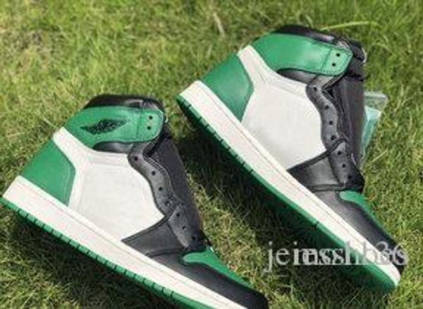 

1 pine green toe basketball shoe 1s toe black green white women mens 2019 outdoor sport sneaker 7-12