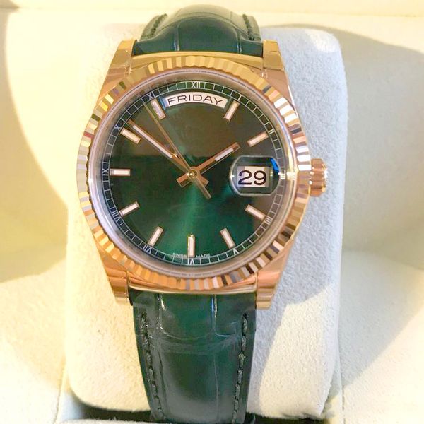 

Зеленый развертки механизм с автоподзаводом механический зеленый кожа дата золо