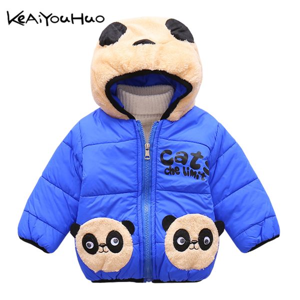 KEAIYOUHUO Winter Kinder Mädchen Niedlichen Panda Muster Mantel Baby Jungen Jacke Warme Baumwolle Mit Kapuze Oberbekleidung Für Mädchen Kinder Kleidung