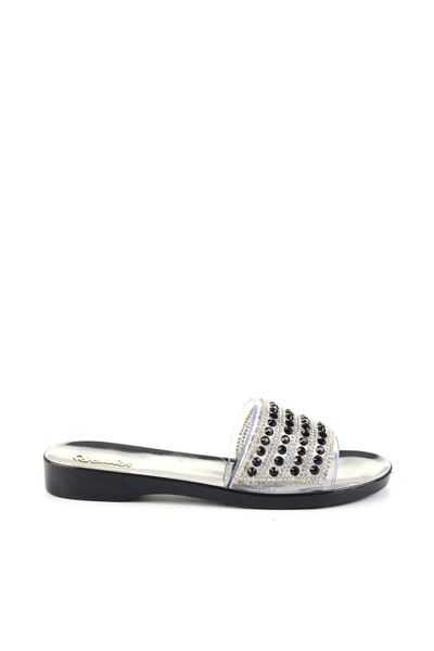 

bambi black silver women 's slippers h05009018