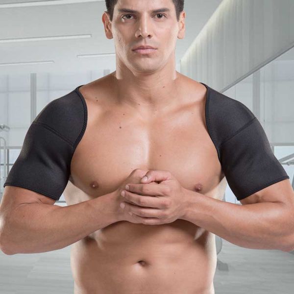 

professional shoulders support protector elastic shoulder bandage sports breathable basketball weightlifting shoulder protector, Black;blue