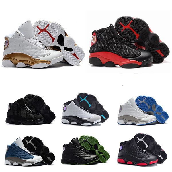 

2020 brand boys shoes girls basketball shoes 13s xiii run shoe comfortable breathable designer shoes sneakers teenage trainers size 28-35, Black