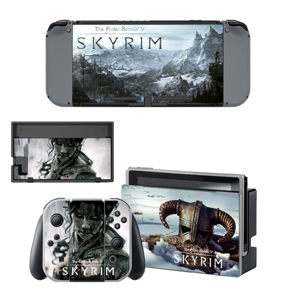 

the elder scrolls v skyrskin sticker vinilo for nintendoswitch stickers skins for nintend switch ns console joy-con controllers