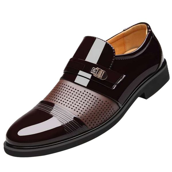 

sagace luxury pointed leather shoes business men breathable formal dress shoes male office wedding flats footwear homme 1031, Black
