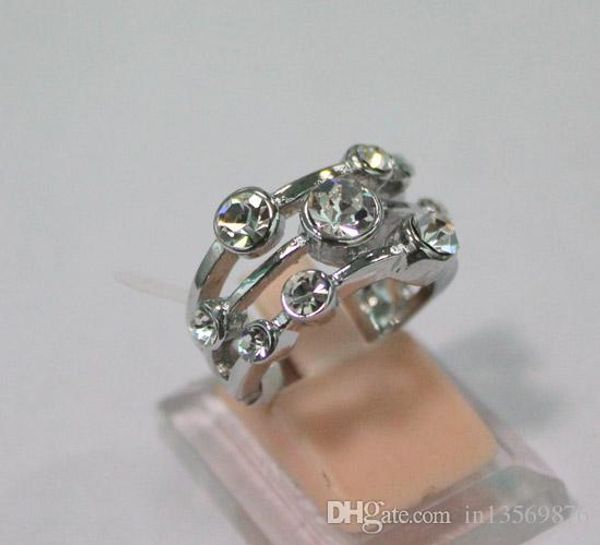 

new luxury women's female's ladies punk dj david ym copper several crystal diamonds ring crystal diamonds finger rings ing, Golden;silver
