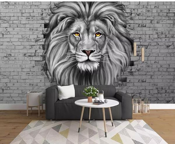 

3d wall murals wallpaper lion 3d modern nordic background wall decorative painting