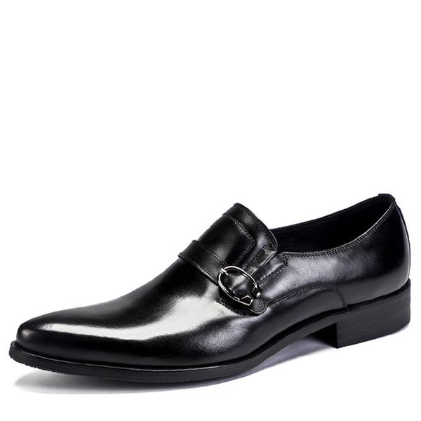 

2019 британские мужские туфли черные кожаные мужские туфли классические оксфорд zapatos хомбре формальные бизнес случайные мужчины, Black