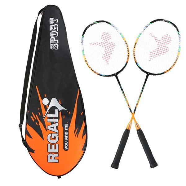

professional 2 player badminton bat replacement set ultralight carbon fiber badminton racquet with bag raket