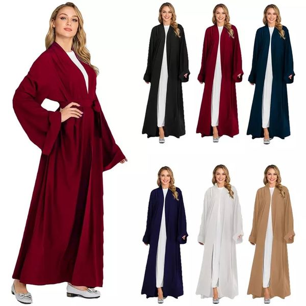 

muslim abaya pure color color s-2xl plus size islamic women djellaba turkish africaine women fashion kimono cardigan, Red