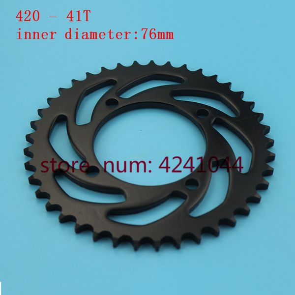 

black 420 41 t tooth 76mm steel rear chain sprocket for 110cc 125cc 140cc 150cc pit dirt bike atv quad scooter motorcycle
